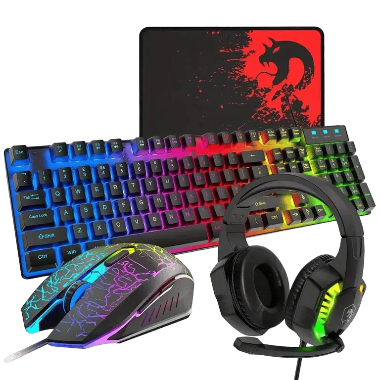 Rainbow LED Gaming Keyboard, Headset, Mice, and Pad Combo – MSL