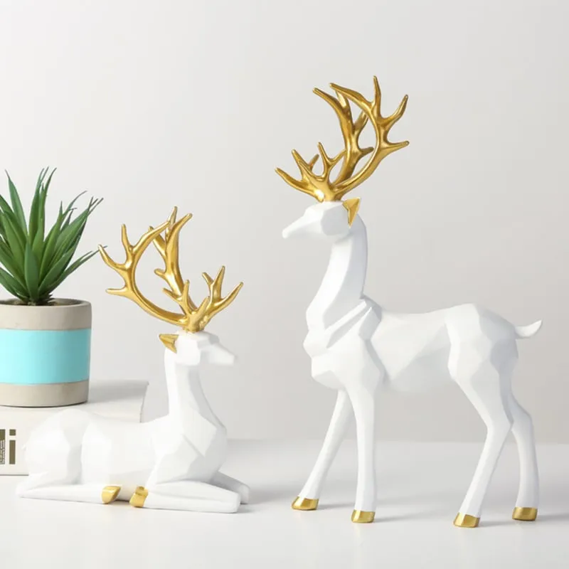 Origami Elk Resin Reindeer Figurines – MSL
