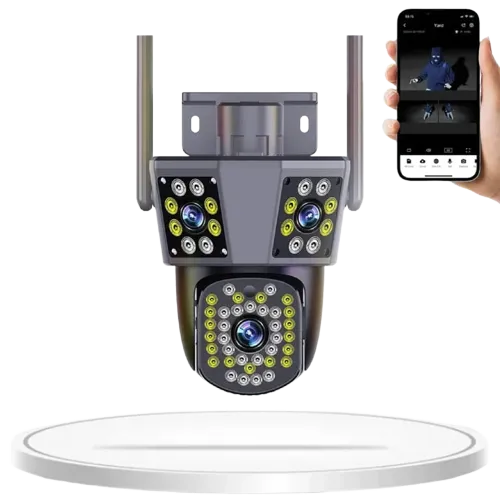 6MP 3K Outdoor WIFI IP Camera 3 Lens Motion Tracking PTZ Video Camera – MSL