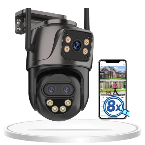 Outdoor 6K HD IP Camera 8x Zoom Dual Screen WiFi Security PTZ Cam – MSL