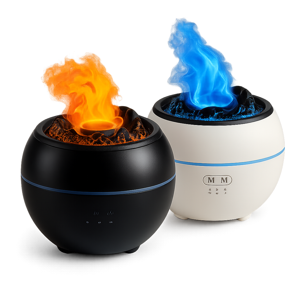 Cool Mist Humidifier | Fire Flame Design, 7 Color LED, USB, 12.17oz – MSL
