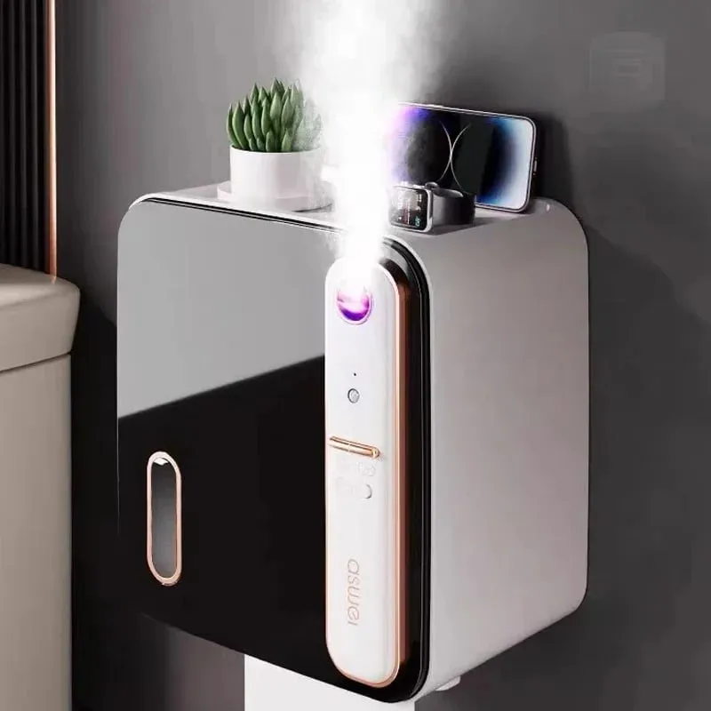 Black Wall Mounted Induction Aromatherapy Tissue Holder – MSL