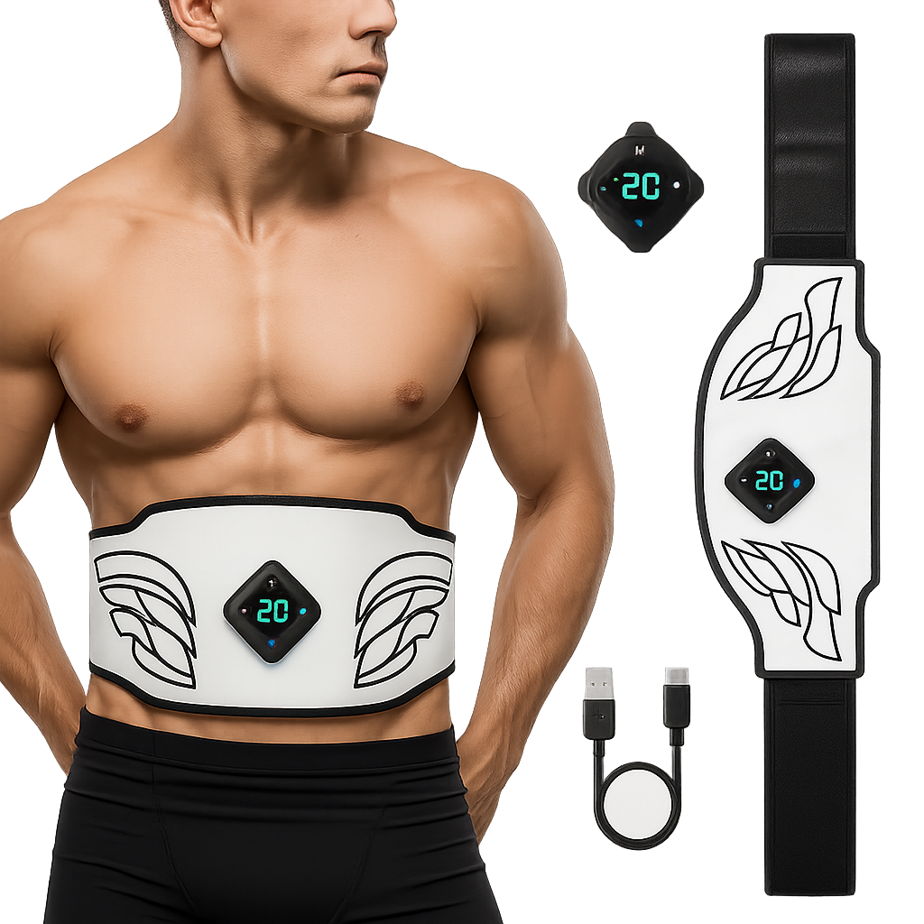 EMS Abdominal Belt Trainer with LCD Display – Advanced Muscle Toning & Fitness – MSL