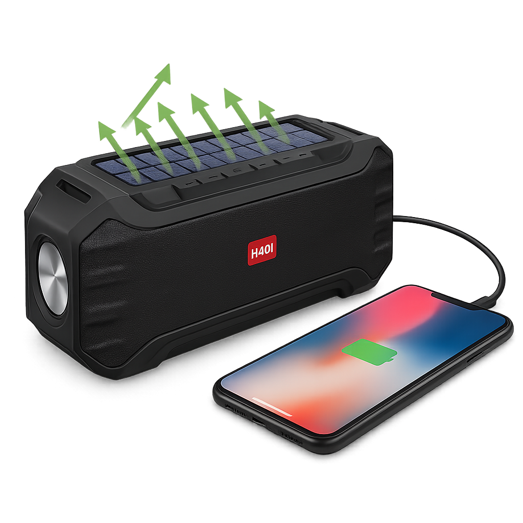 Mini Solar Wireless Speaker with 1200mAh Battery and Flashlight – MSL