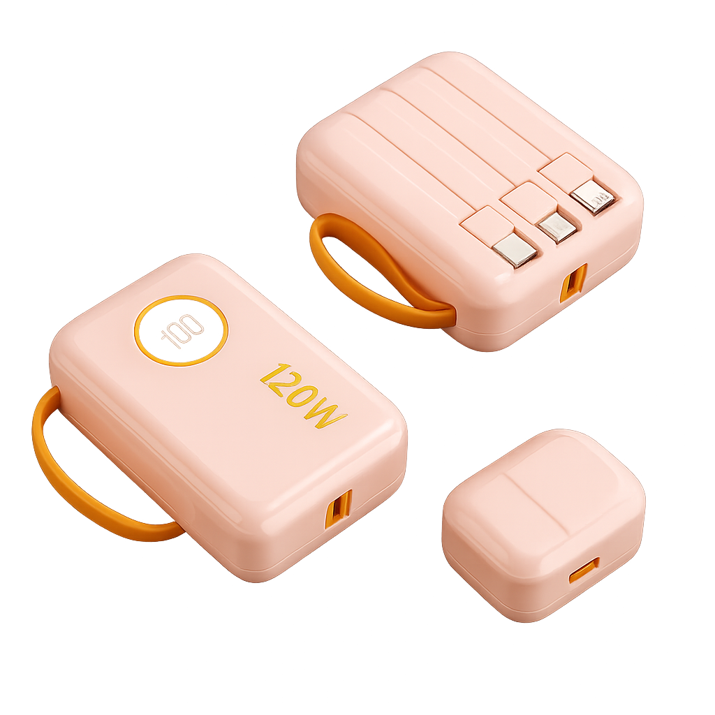 120W Power Bank with Digital Display & Built-in Cables – MSL