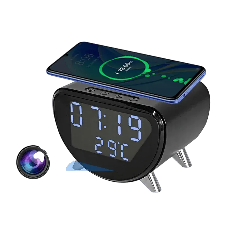 4K HD WiFi Mini Camera Clock | Motion Detection, Wireless Charging – MSL