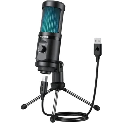 Condenser USB Microphone with Mesmerizing RGB Lighting – MSL